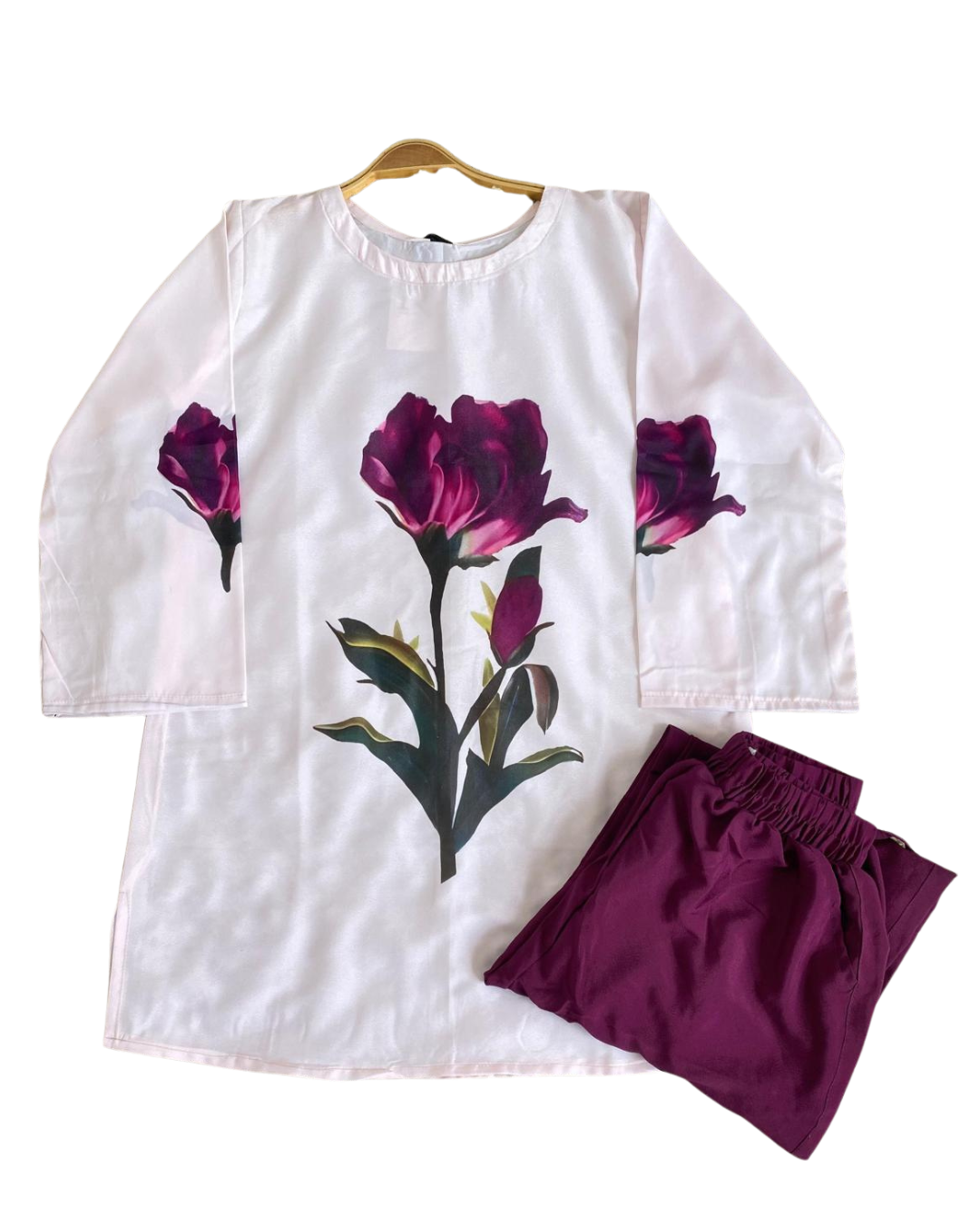 New Arrival Stitched 2 piece printed shirt and cargo trouser