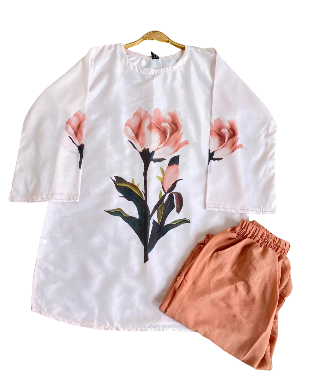 New Arrival Stitched 2 piece printed shirt and cargo trouser
