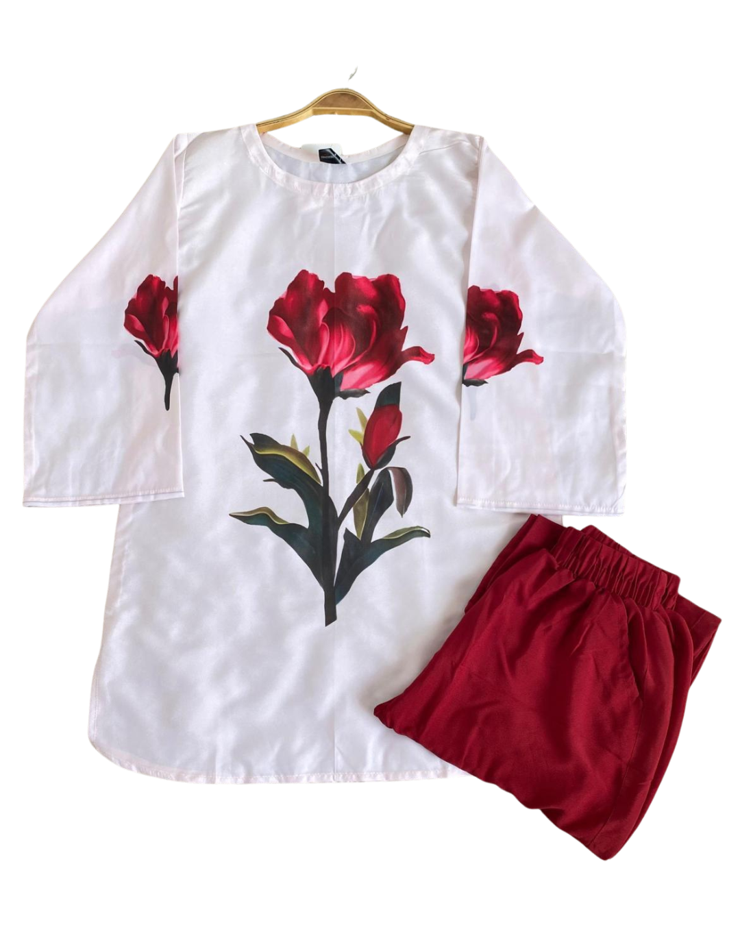 New Arrival Stitched 2 piece printed shirt and cargo trouser