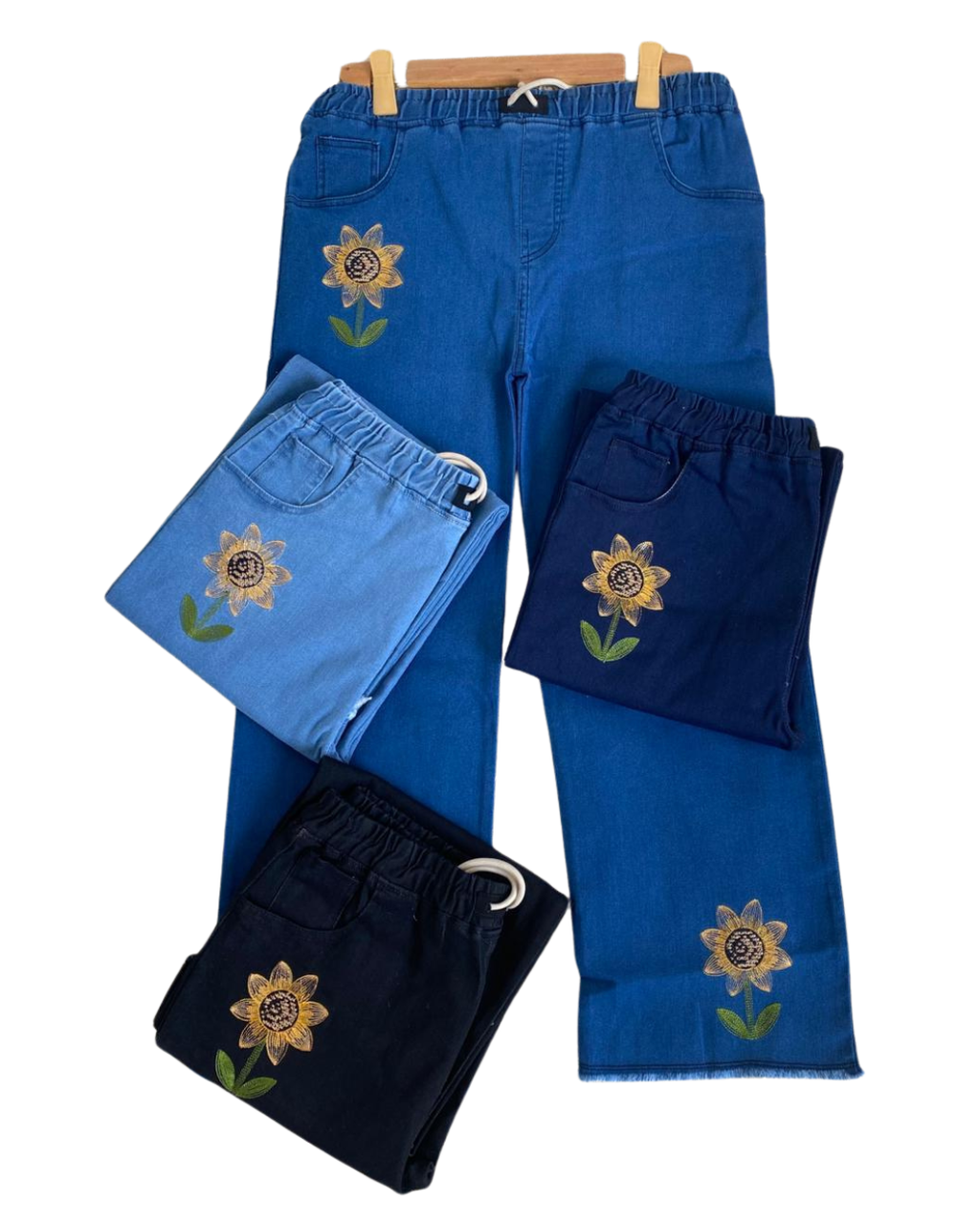new Embroidery baggy style denim jeans